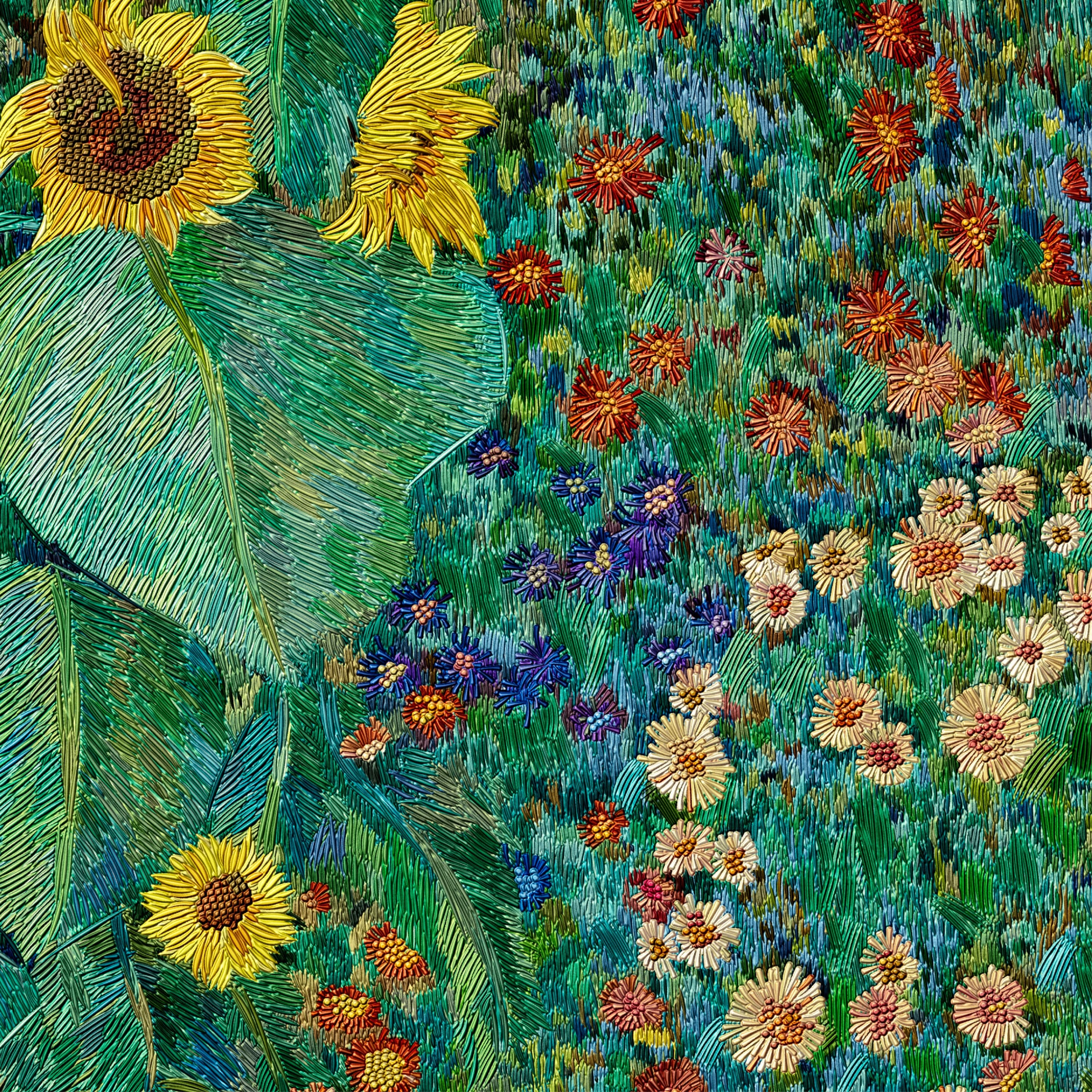 Farm Garden with Sunflowers — detail 1