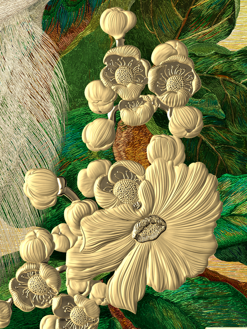 Peacocks — detail 2