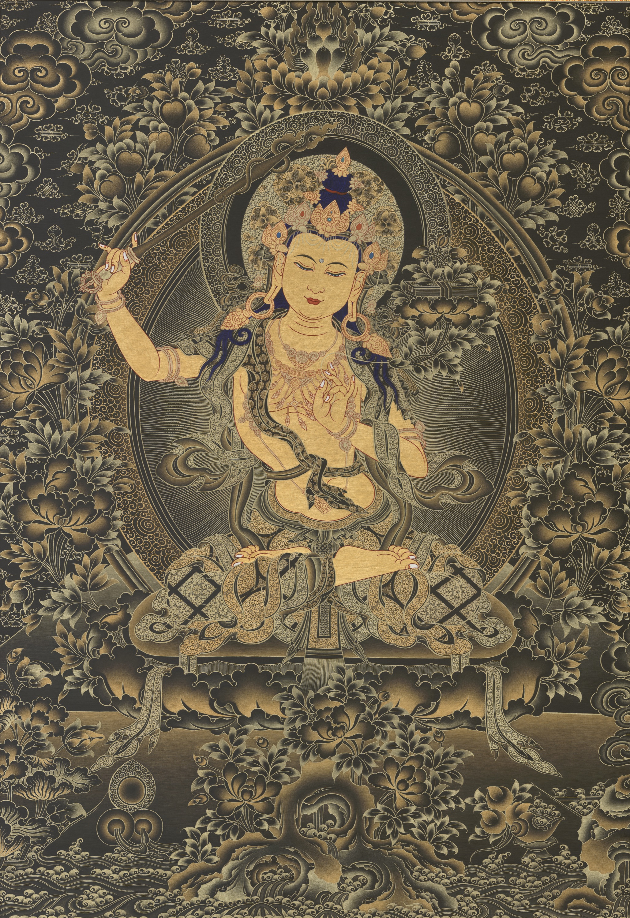 Mañjuśrī Bodhisattva, original drawing · 文殊菩萨原稿